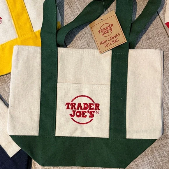 Trader Joe's Mini Tote Bag Set - Red, Yellow, Green, Blue - Picture 3 of 5